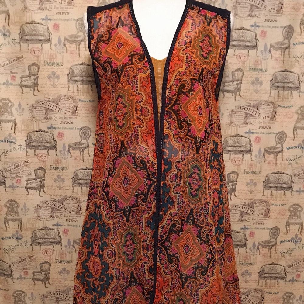Orange patterned shawl
